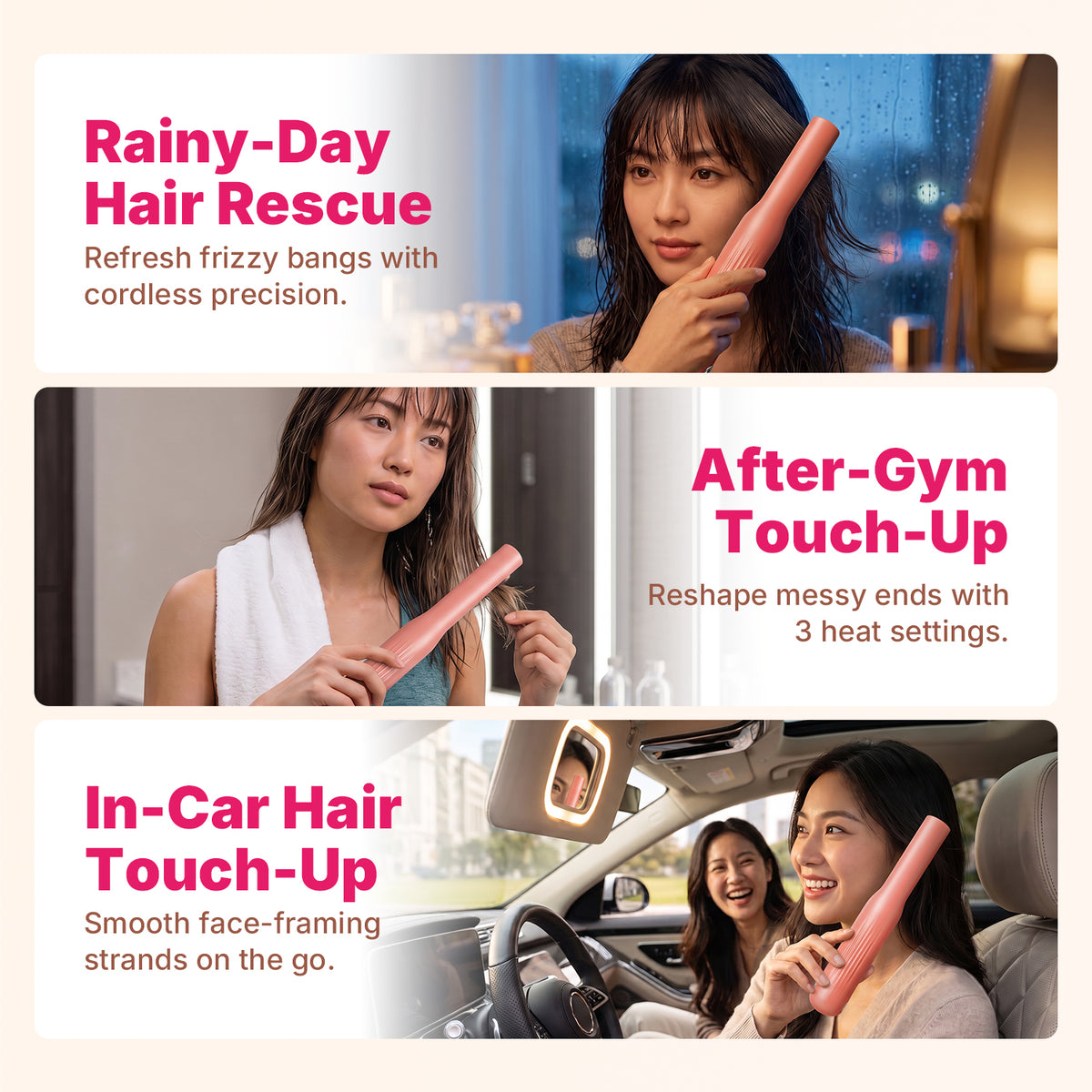 Ukliss MINI Cordless Hair Straightener — Pink