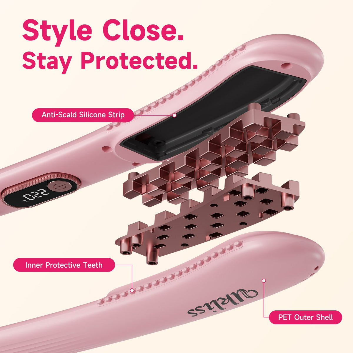 Ukliss Mini Hair Root Crimper — Pink