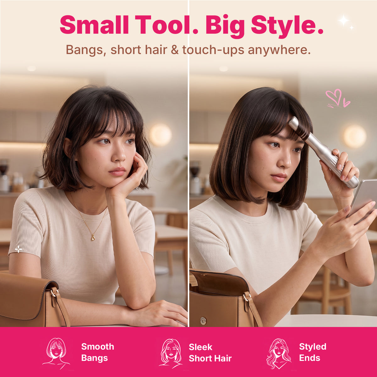 Ukliss MINI Cordless Hair Straightener — Champagne