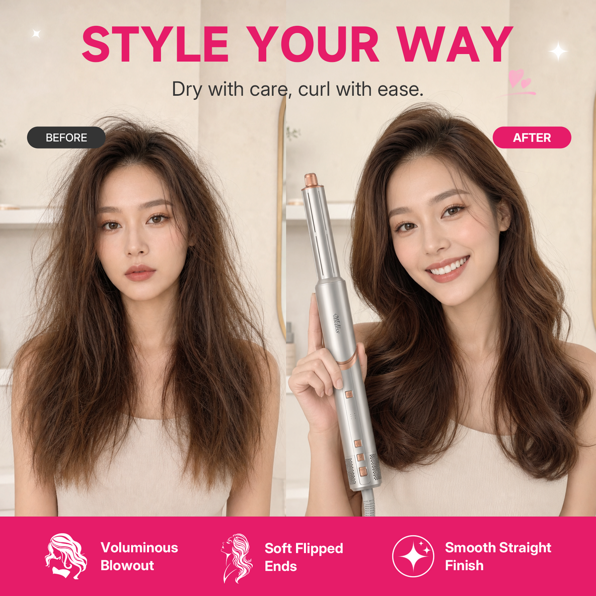 Ukliss 8 in 1 Multi-Styler — Champagne Gold
