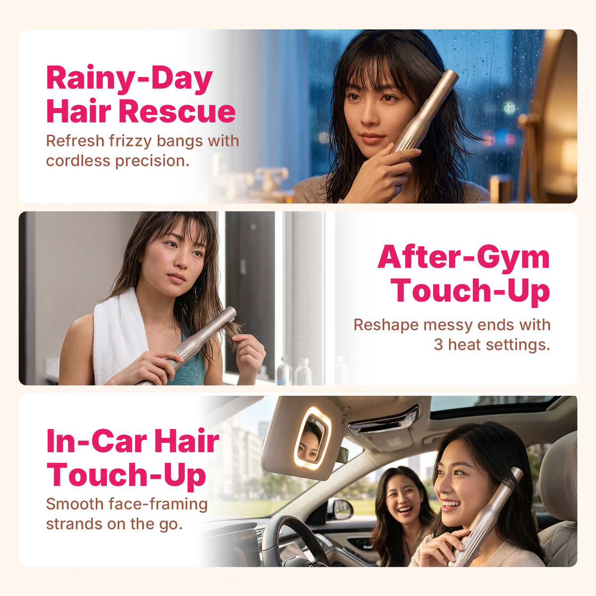 Ukliss MINI Cordless Hair Straightener — Champagne